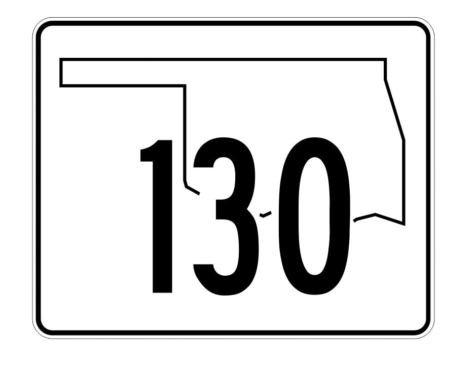 Oklahoma State Highway 130 Sticker Decal R5697 Highway Route Sign
