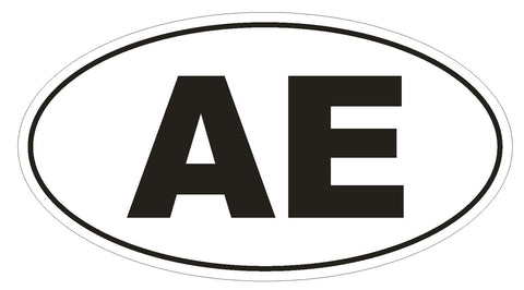 AE United Areb Emirates Oval Bumper Sticker or Helmet Sticker D2042 Country Code - Winter Park Products