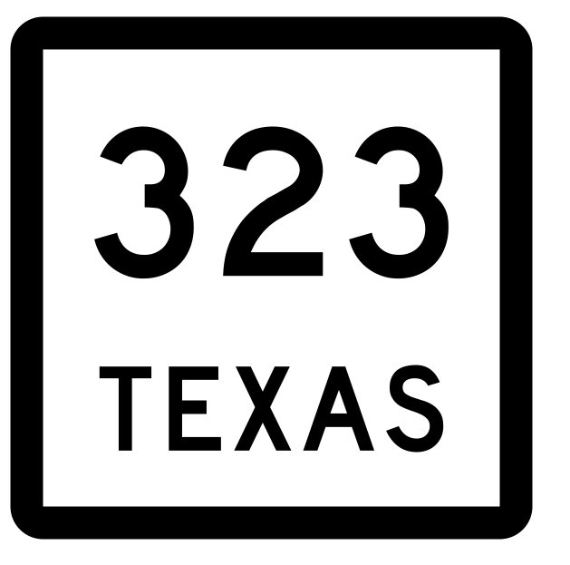 Texas State Highway 323 Sticker Decal R2618 Highway Sign