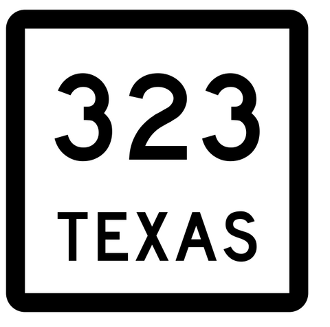 Texas State Highway 323 Sticker Decal R2618 Highway Sign