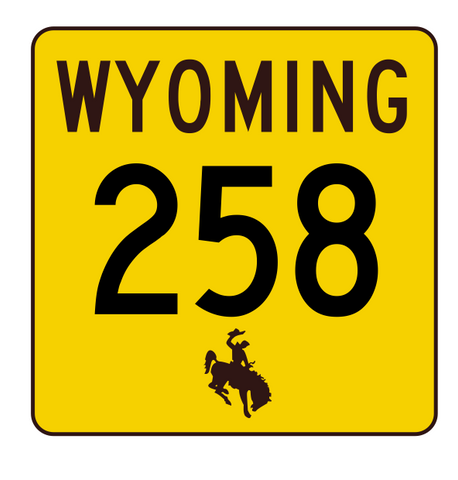 Wyoming Highway 258 Sticker R3490 Highway Sign