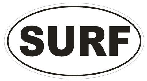 SURF Euro Oval Bumper Sticker or Helmet Sticker D513 Laptop Cell Phone Beach - Winter Park Products