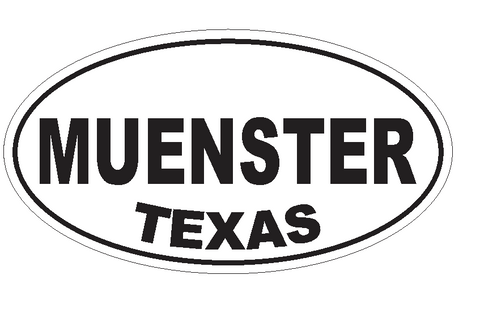 Muenster Texas Oval Bumper Sticker or Helmet Sticker D3650 Euro Oval - Winter Park Products