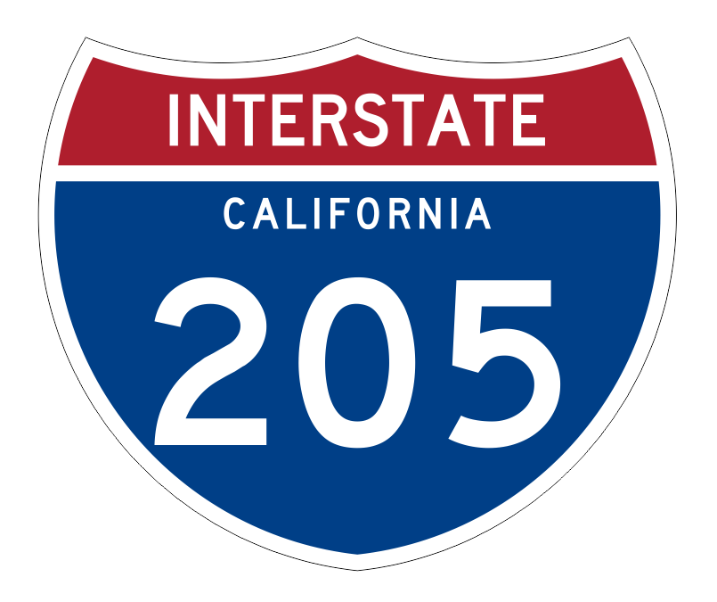 Interstate 205 Sticker Decal R975 Highway Sign California - Winter Park Products