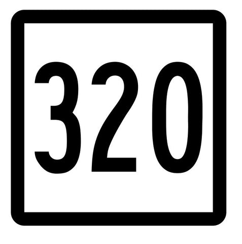 Connecticut State Route 320 Sticker Decal R5247 Highway Route Sign