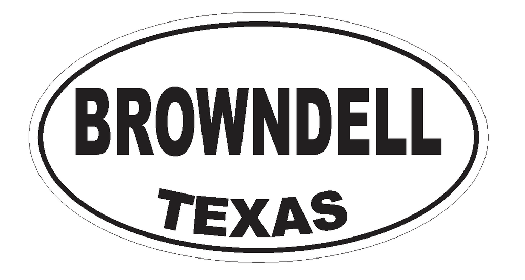 Browndell Texas Oval Bumper Sticker or Helmet Sticker D3178 Euro Oval - Winter Park Products