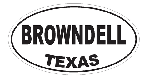 Browndell Texas Oval Bumper Sticker or Helmet Sticker D3178 Euro Oval - Winter Park Products
