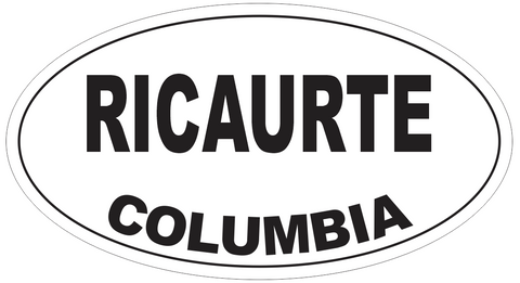 Ricaurte Columbia Oval Bumper Sticker or Helmet Sticker D4607