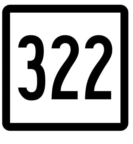 Connecticut State Route 322 Sticker Decal R5248 Highway Route Sign