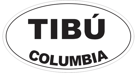 Tibu Columbia Oval Bumper Sticker or Helmet Sticker D4631