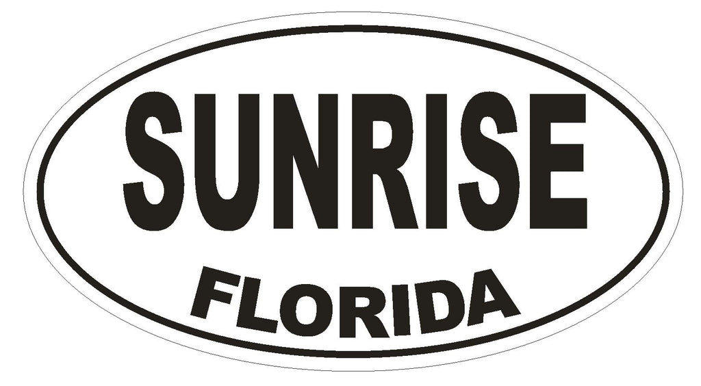 Sunrise Florida Oval Bumper Sticker or Helmet Sticker D1338 Euro Oval - Winter Park Products
