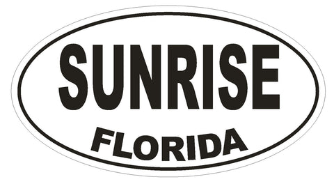 Sunrise Florida Oval Bumper Sticker or Helmet Sticker D1338 Euro Oval - Winter Park Products