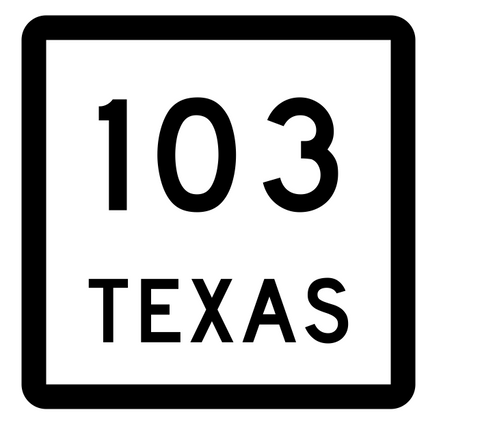 Texas State Highway 103 Sticker Decal R2404 Highway Sign - Winter Park Products