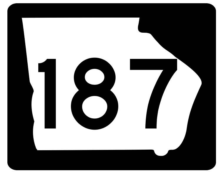 Georgia State Route 187 Sticker R3853 Highway Sign