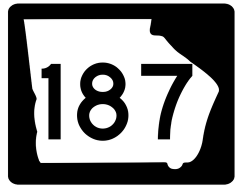 Georgia State Route 187 Sticker R3853 Highway Sign