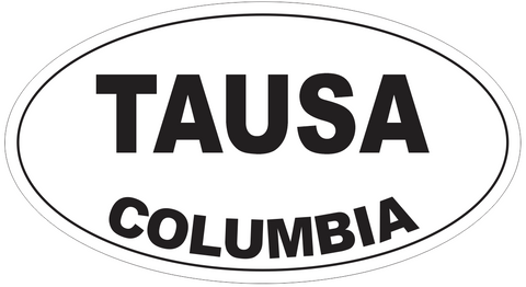 Tausa Columbia Oval Bumper Sticker or Helmet Sticker D4498