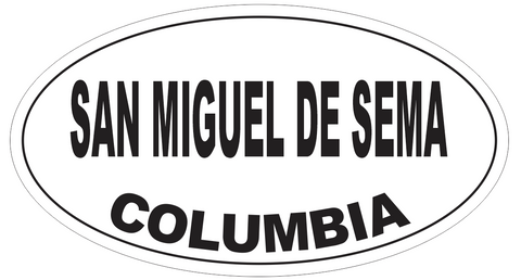 San Miguel de Sema Columbia Oval Bumper Sticker or Helmet Sticker D5556
