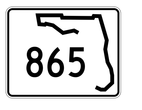 Florida State Road 865 Sticker Decal R1734 Highway Sign - Winter Park Products