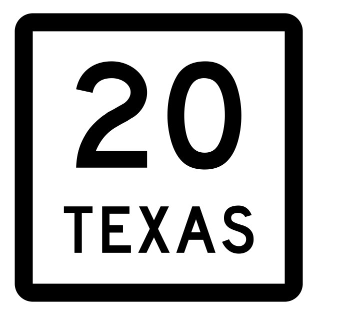 Texas State Highway 20 Sticker Decal R2274 Highway Sign - Winter Park Products