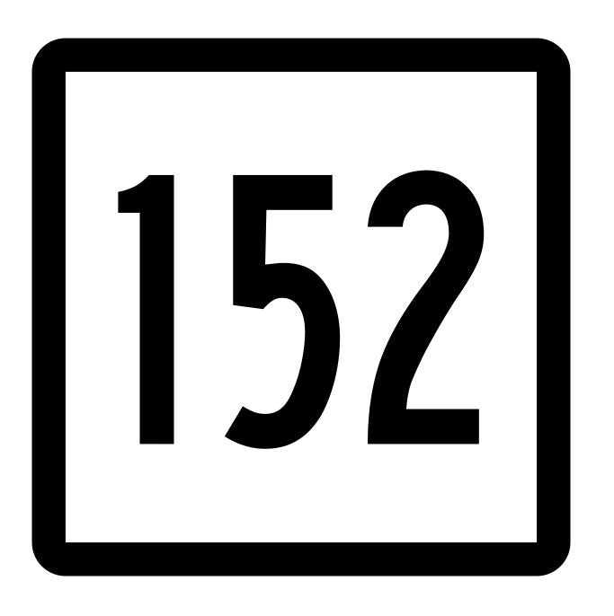 Connecticut State Highway 152 Sticker Decal R5164 Highway Route Sign