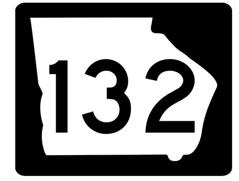 Georgia State Route 132 Sticker R3674 Highway Sign