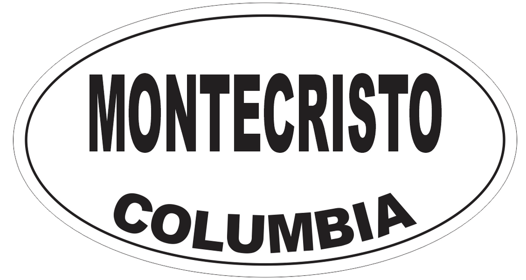 Montecristo Columbia Oval Bumper Sticker or Helmet Sticker D4285