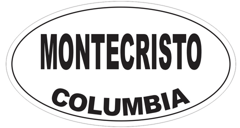 Montecristo Columbia Oval Bumper Sticker or Helmet Sticker D4285