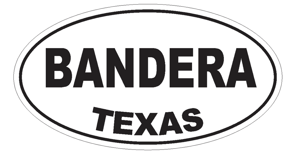 Bandera Texas Oval Bumper Sticker or Helmet Sticker D3204 Euro Oval - Winter Park Products