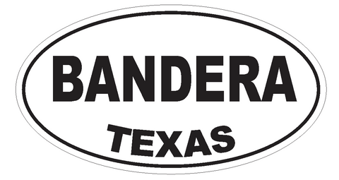 Bandera Texas Oval Bumper Sticker or Helmet Sticker D3204 Euro Oval - Winter Park Products