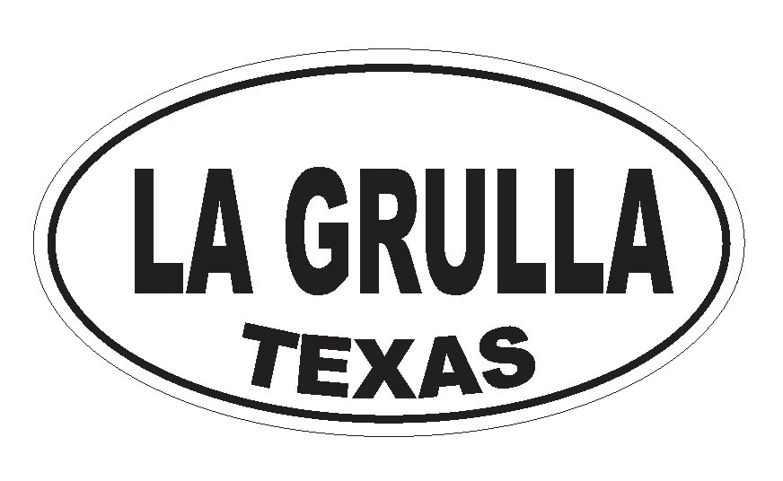 La Grulla Texas Oval Bumper Sticker or Helmet Sticker D3609 Euro Oval - Winter Park Products
