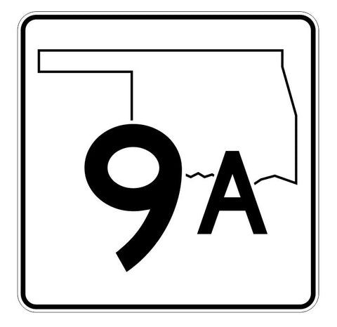 Oklahoma State Highway 9A Sticker Decal R5565 Highway Route Sign