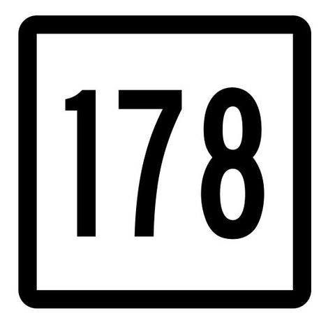 Connecticut State Highway 178 Sticker Decal R5188 Highway Route Sign