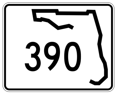Florida State Road 390 Sticker Decal R1552 Highway Sign - Winter Park Products