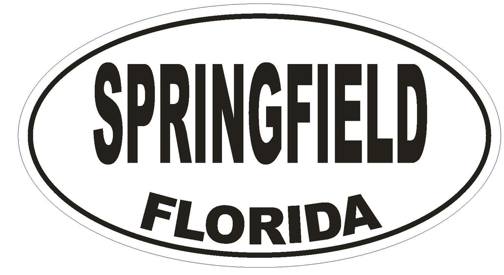 Springfield Florida Oval Bumper Sticker or Helmet Sticker D1599 Euro Oval - Winter Park Products