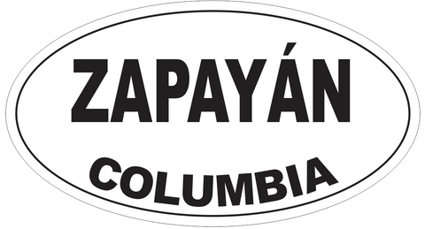 Zapayan Columbia Oval Bumper Sticker or Helmet Sticker D4565