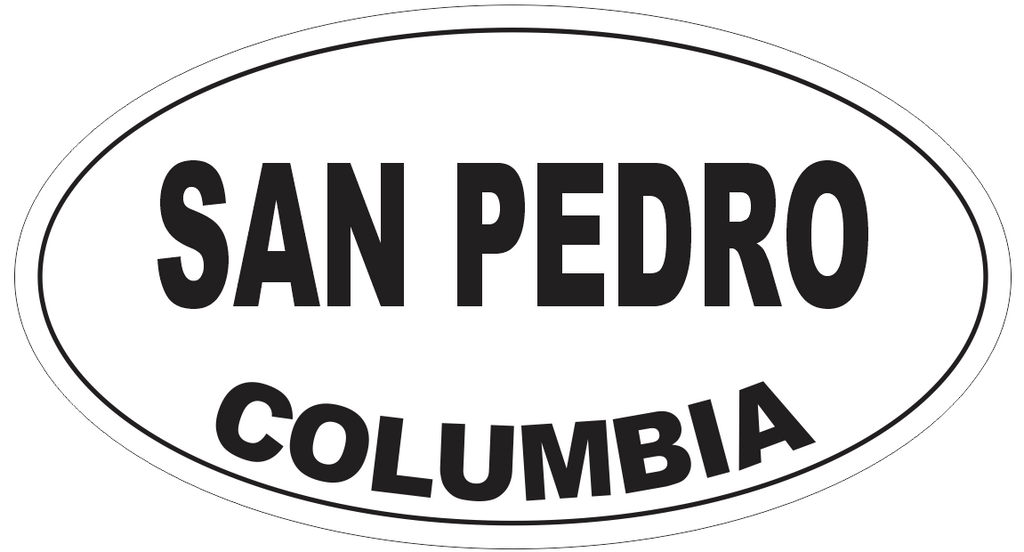San Pedro Columbia Oval Bumper Sticker or Helmet Sticker D5510