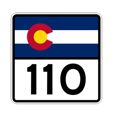 Colorado State Highway 110 Sticker Decal R1841 Highway Sign - Winter Park Products