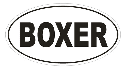 BOXER Oval Bumper Sticker or Helmet Sticker D1919 Euro Oval - Winter Park Products