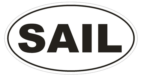 SAIL Oval Bumper Sticker or Helmet Sticker D1998 Boat Boating - Winter Park Products