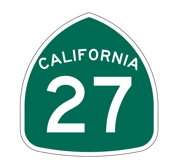 California State Route 27 Sticker Decal R1133 Highway Sign - Winter Park Products