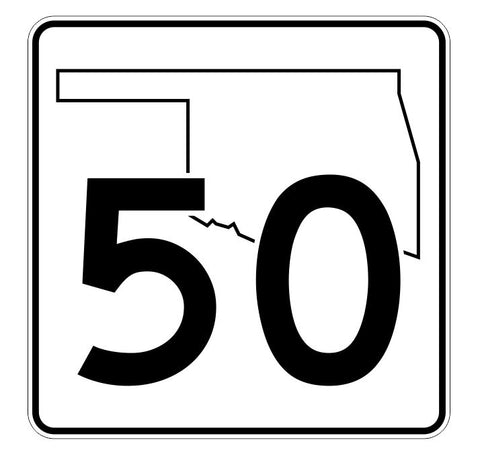 Oklahoma State Highway 50 Sticker Decal R5612 Highway Route Sign