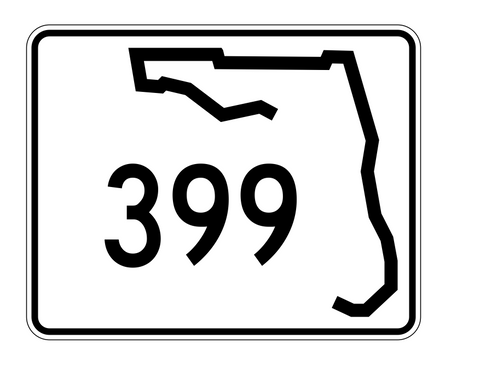 Florida State Road 399 Sticker Decal R1557 Highway Sign - Winter Park Products