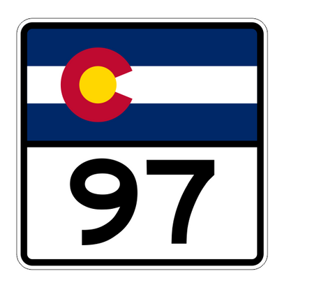 Colorado State Highway 97 Sticker Decal R1835 Highway Sign - Winter Park Products