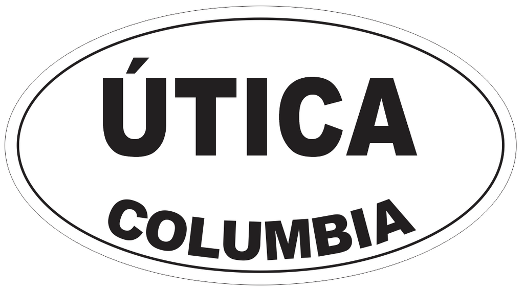 Utica Columbia Oval Bumper Sticker or Helmet Sticker D4507