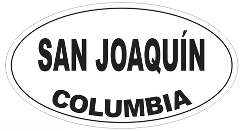 San Joaquin Columbia Oval Bumper Sticker or Helmet Sticker D5505