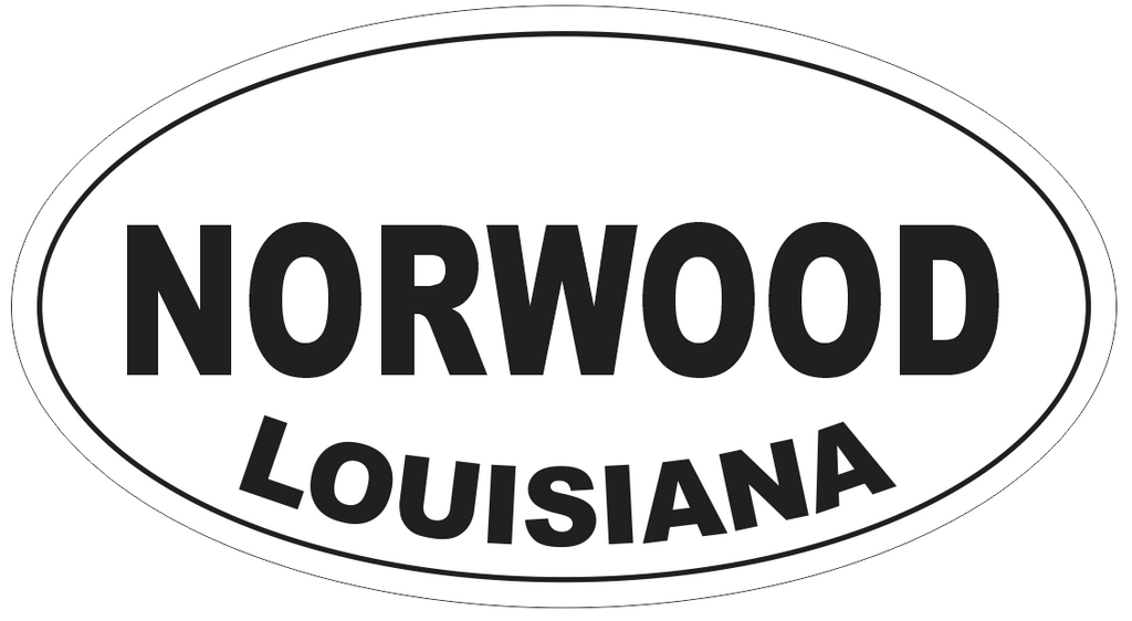 Norwood Louisiana Oval Bumper Sticker or Helmet Sticker D3984