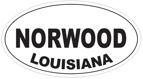 Norwood Louisiana Oval Bumper Sticker or Helmet Sticker D3984
