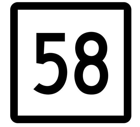 Connecticut State Highway 58 Sticker Decal R5090 Highway Route Sign