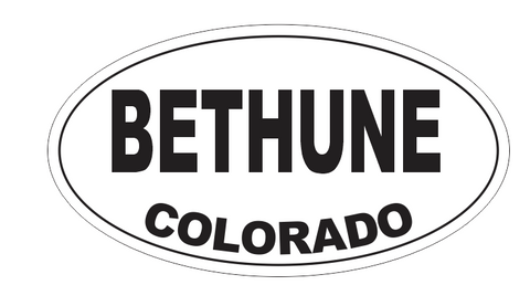 Bethune Colorado Oval Bumper Sticker D7158 Euro Oval