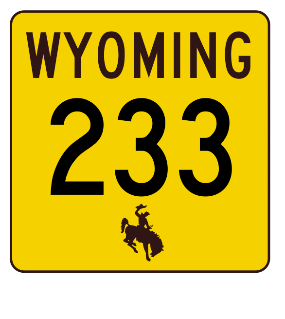 Wyoming Highway 233 Sticker R3475 Highway Sign